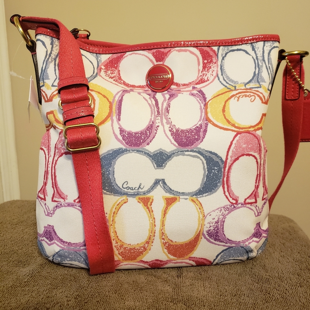 Coach Signature Scribble Print Crossbody